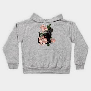 Eutierria (Cat with Chrysanthemums) Kids Hoodie